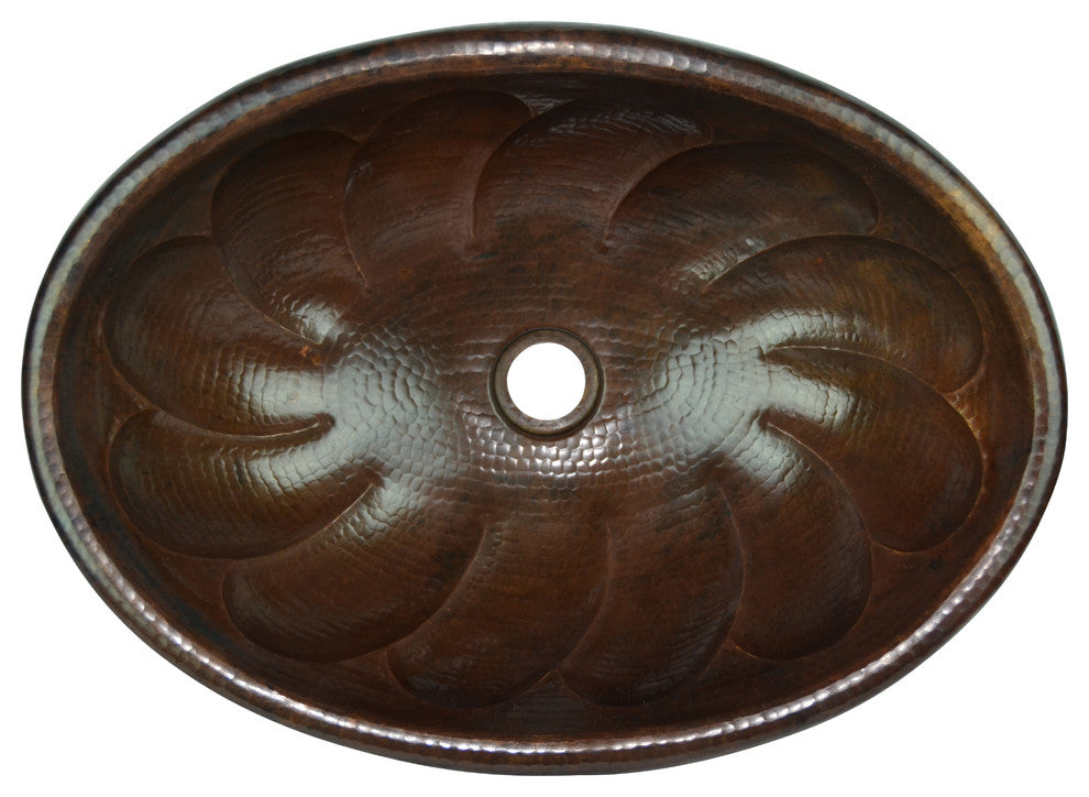 Twisted Top Mount Hand Made Copper Sink