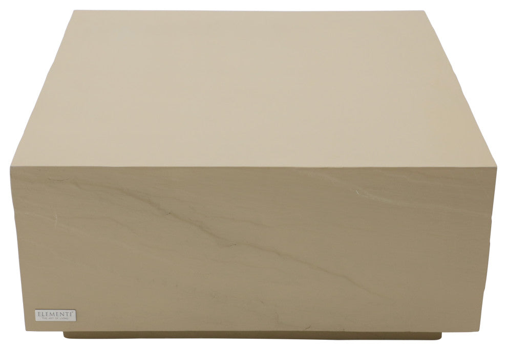 Colorado 34" Square Concrete Coffee Table, Sunlight Yellow