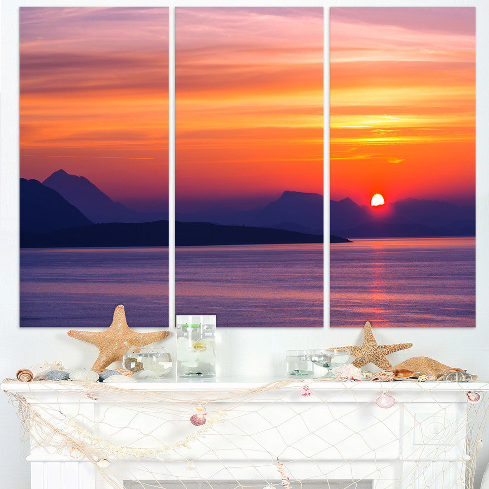 "Stunning Sunset in Greece" Metal Wall Art, 3 Panels, 36"x28"