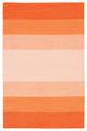 India Contemporary Area Rug, Orange and Cream, 2'x3' Rectangle