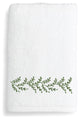 Autumn Leaves Hand Towel, White & Green, 16"x30"