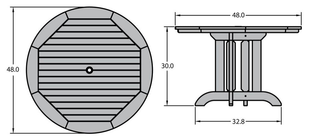 Round Dining Table, 48", Nantucket Blue