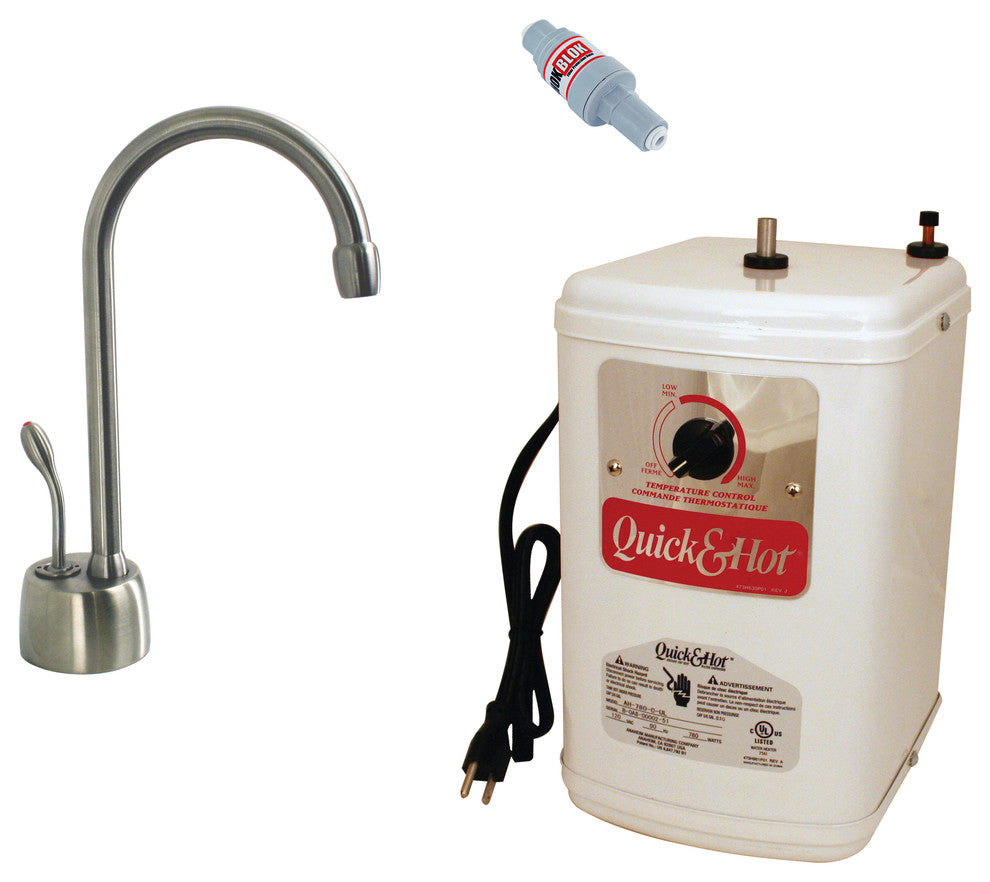 Velosah Contemporary 9" Hot Water Dispenser and Tank, Satin Nickel