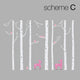 Birch Tree with Bird and Deer Wall Decals, Scheme C, Large