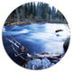 Blue River In Forest At Evening, Landscape Disc Metal Wall Art, 11"