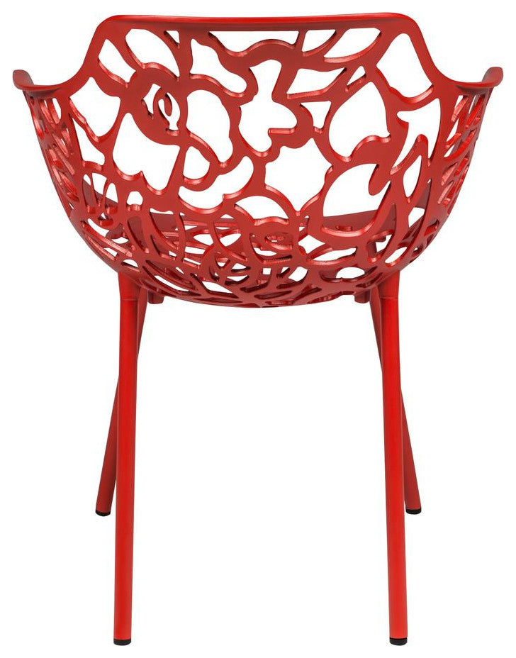 LeisureMod Modern Devon Aluminum Chair Red