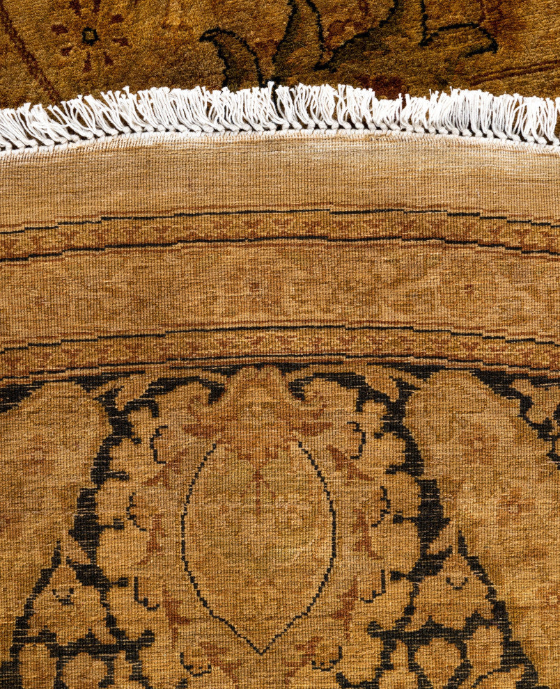Overdyed One-of-a-Kind Hand-Knotted Area Rug Gold, 9' 1" x 9' 1"