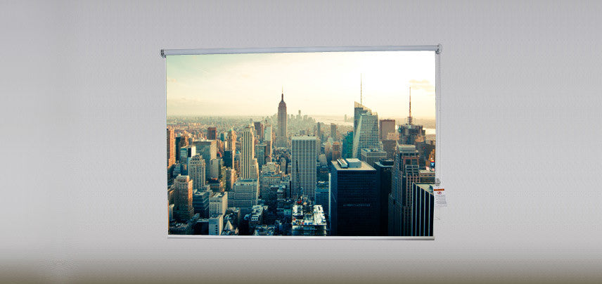 "New York Skyline in the Daytime" Artwork, 5' Shade, Fabric, Right