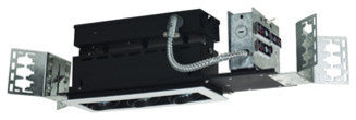 3-Light Linear New Construction, White Trim, Black Gimbal, Black