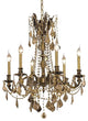 Elegant Rosalia Dining Room Light, Dark Bronze Finish With Royal Cut Crystal