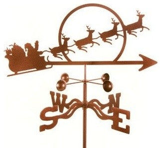 Santa With Sleigh Weathervane With Roof Mount