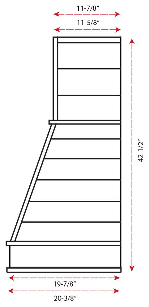 Castlewood Shiplap Chimney Range Hood, Hickory, 42"