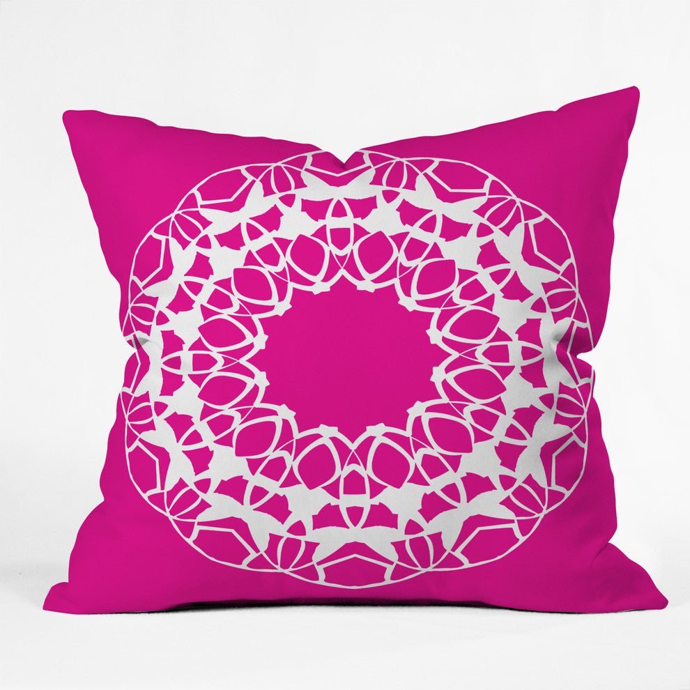 Deny Designs Karen Harris Mod Medallion Magenta Outdoor Throw Pillow