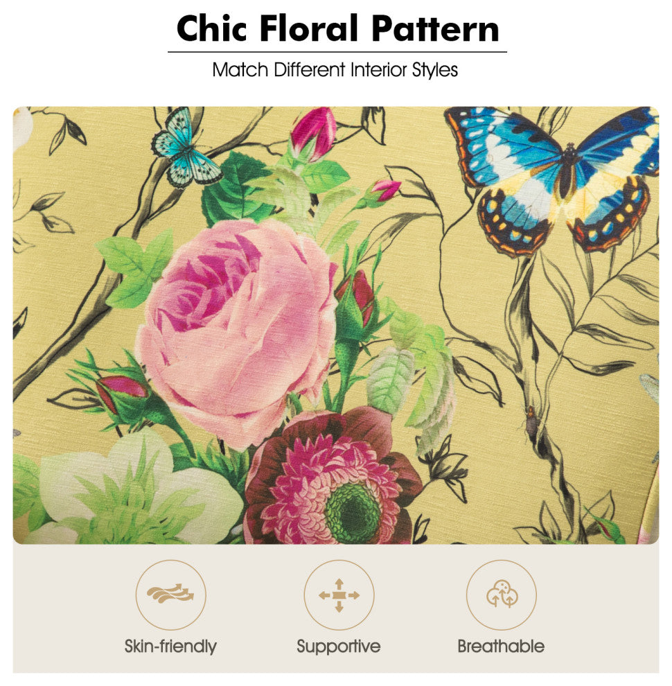 Wooden Upholstered Armchair, Mustard