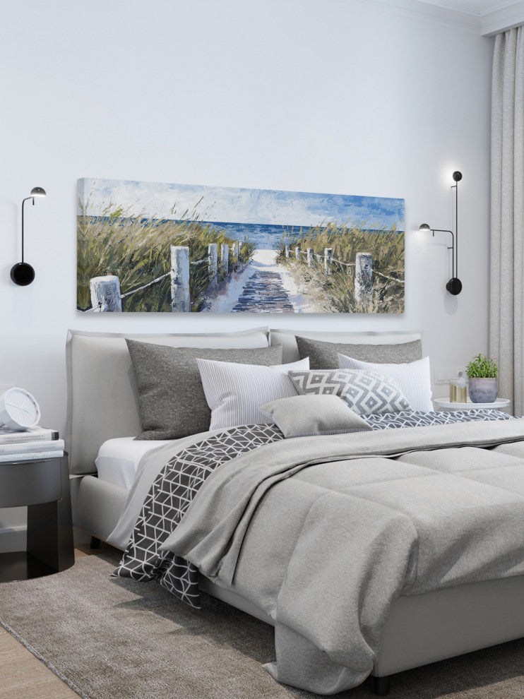 "Sandy Beach Pathway" Painting Print on Wrapped Canvas, 60x20