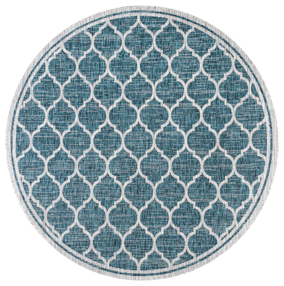 Trebol Moroccan Trellis Textured Weave Indoor/Outdoor Area Rug