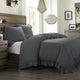 Lily Washed Linen Duvet Set, 3 Piece, Slate, King