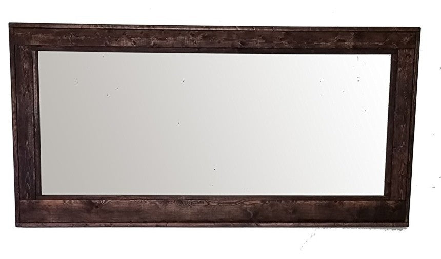 Stained Herringbone Mirror, Red Mahogany, Horizontal, 60"x30"