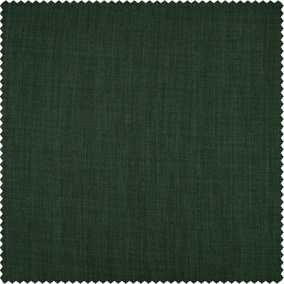 Faux Linen Darkening Curtain Single Panel, Key Green, 50"x84"