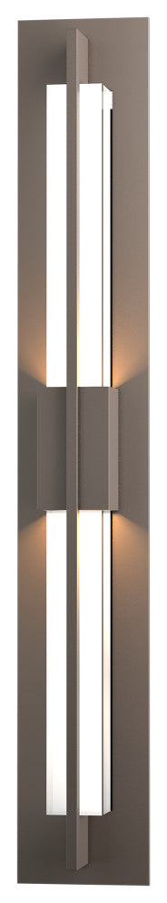 Double Axis LED Outdoor Sconce, Coastal Dark Smoke Finish, Clear Glass