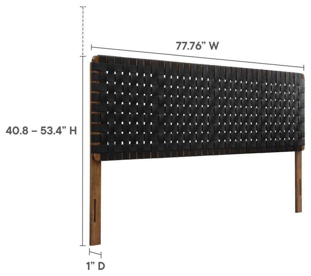 Sparta Weave King Vegan Leather Headboard