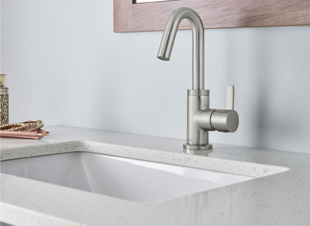Amalfi Single Handle Lavatory Faucet, Brushed Nickel
