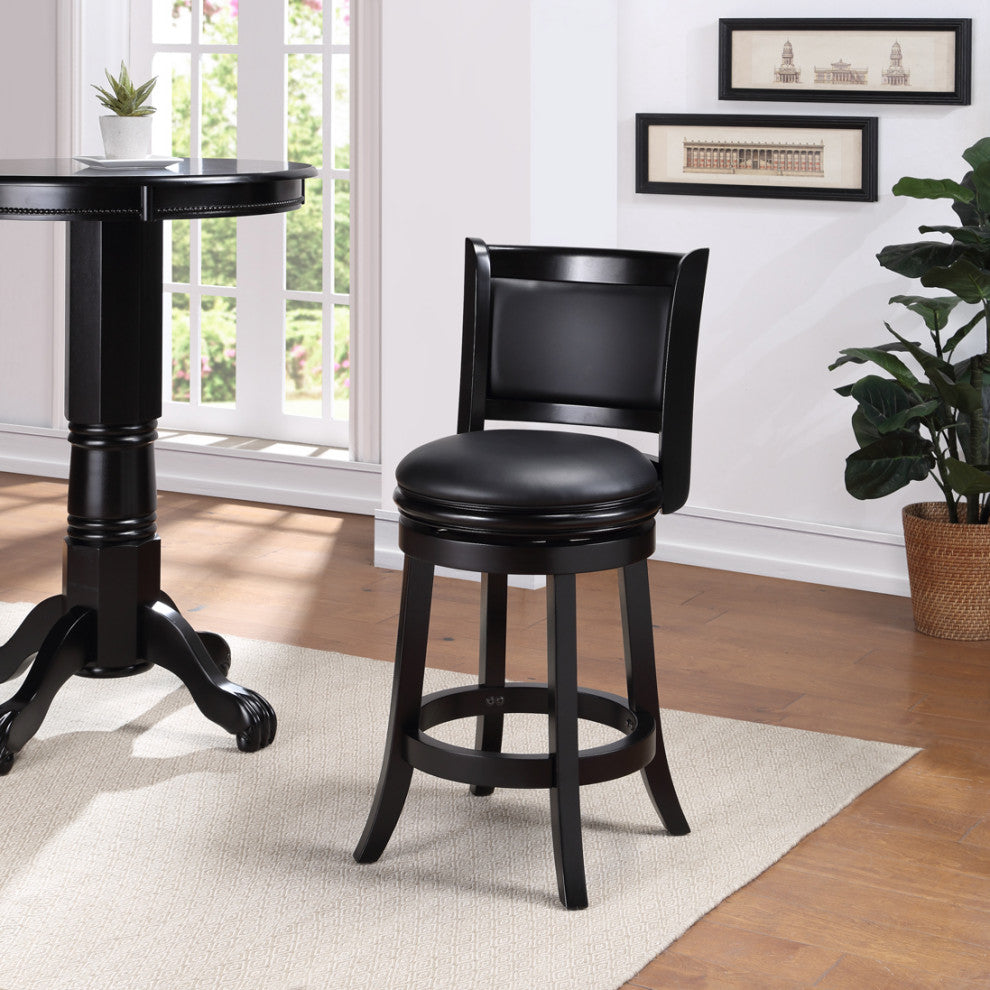Augusta Swivel Counter Stool, Black