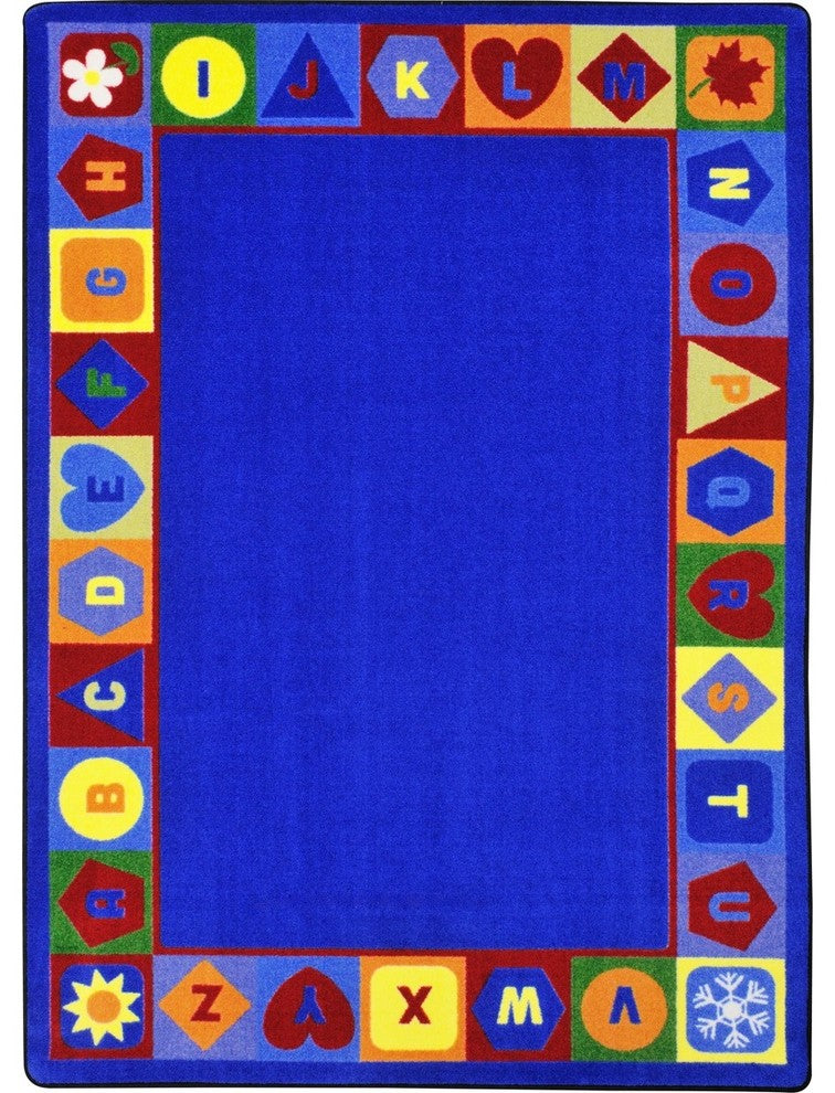 Kid Essentials Rug, Seasons and Shapes Alphabet, 5'4"x7'8"
