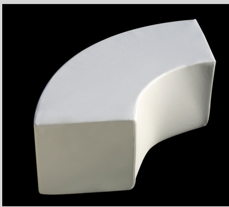 Arc Curved Outdoor Bench, Silver Pixel