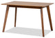 Kobell Mid-Century Modern Sand Fabric and Walnut Wood 5-Piece Dining Set