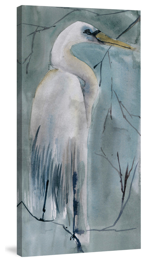 "White Swan" Painting Print on Wrapped Canvas, 18"x36"