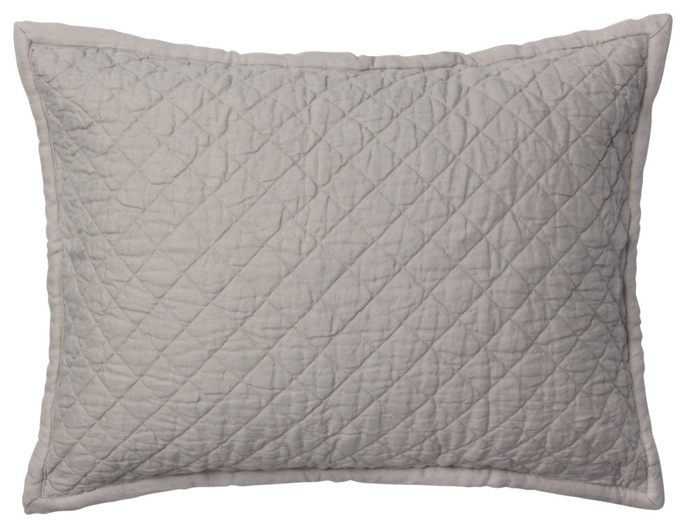 Derek Linen Sham, Platinum Gray, King