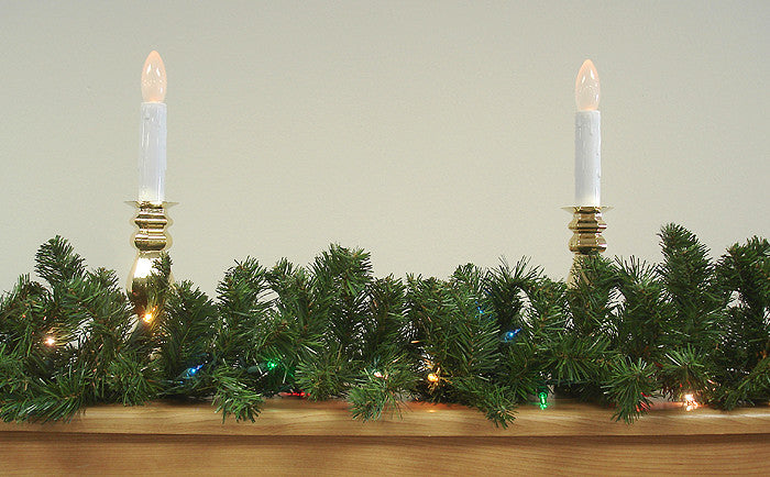 Pre-Lit Pine Artificial Christmas Garland, Multi-Color Lights, Green, 9'x10"