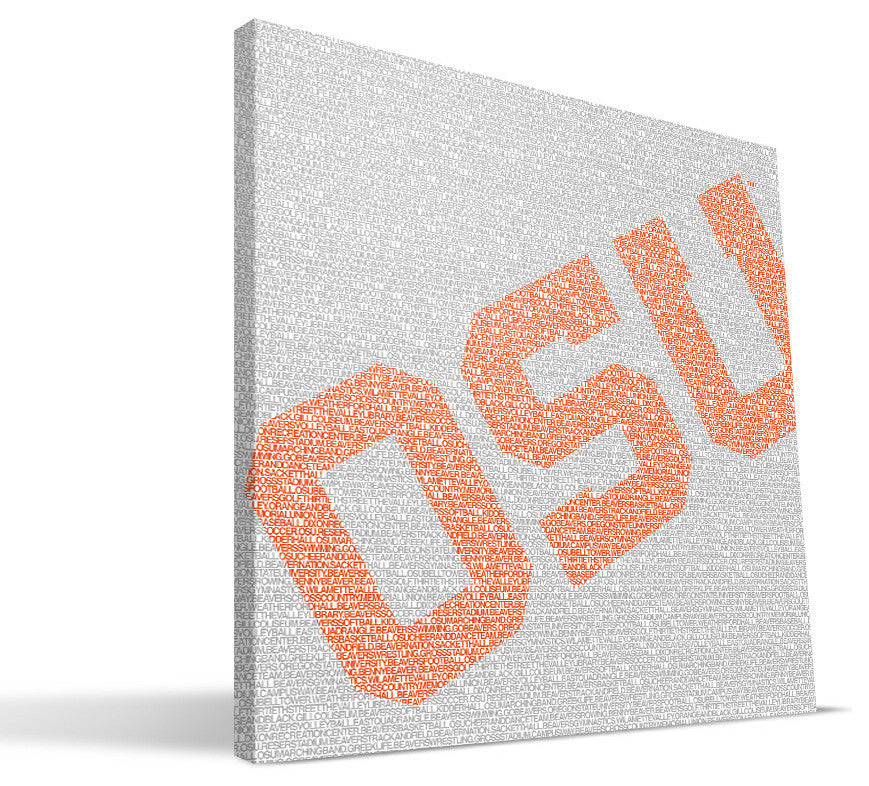 ORS Beavers Typo Canvas Print, 16"x16"