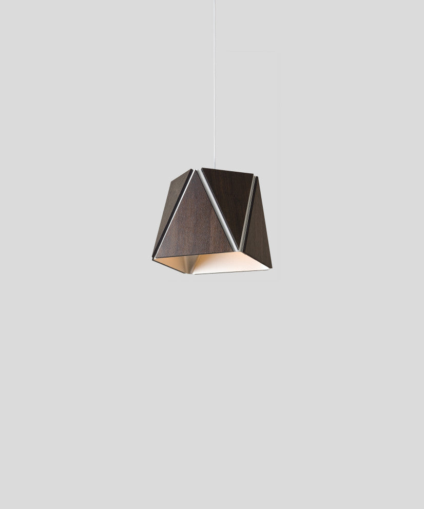 Calx 10 LED Pendant, Brushed Brass, Walnut, Brushed Brass