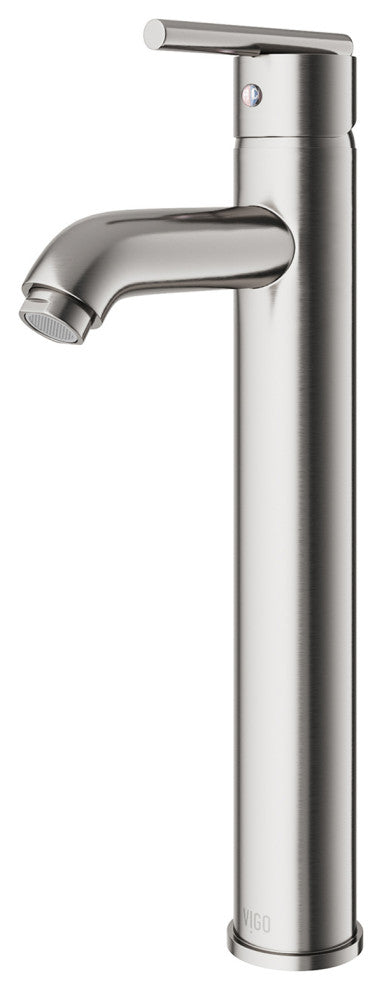 VIGO Seville 13" H Single Handle Single Hole Bathroom Vessel Faucet, Brushed Nickel