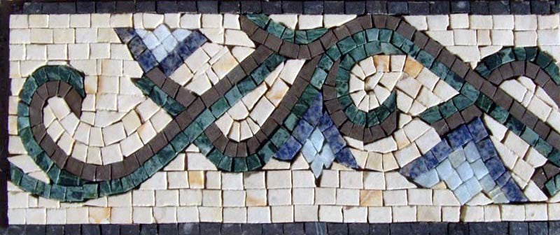 Mosaic Border - Intertwined Flower, 12x6