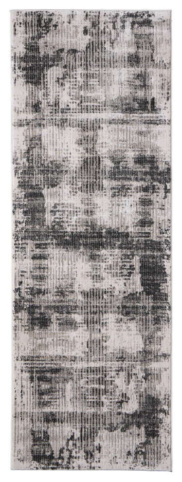 Maxin R39NY Modern/Industrial/Bohemian & Eclectic Runner, Gray/Ivory, 2'6"x7'3"