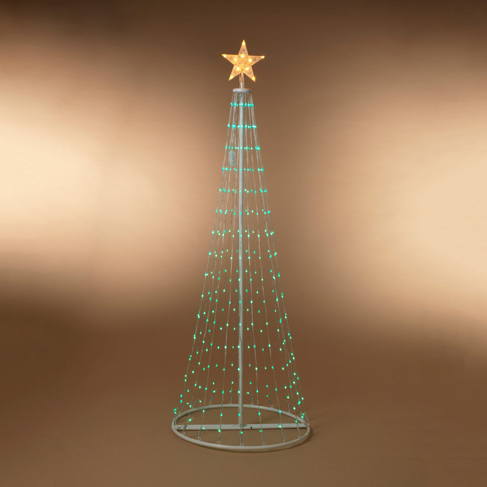6' Electric Steel Frame Tree With 257 Color Changing LED Lights