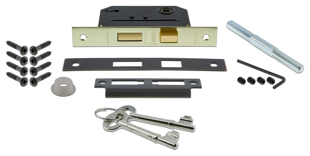 Mission Plate Interior Mortise Black Porcelain Door Knob, Timeless Bronze