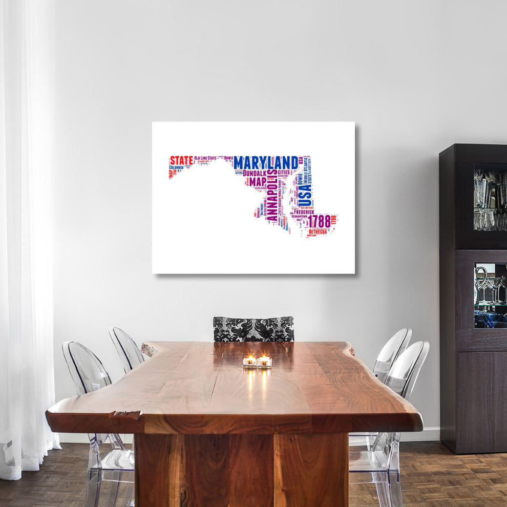 "Maryland Word Cloud Map" Fine Art Print
