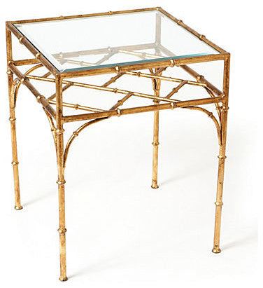 Bamboo Table, Antique Gold