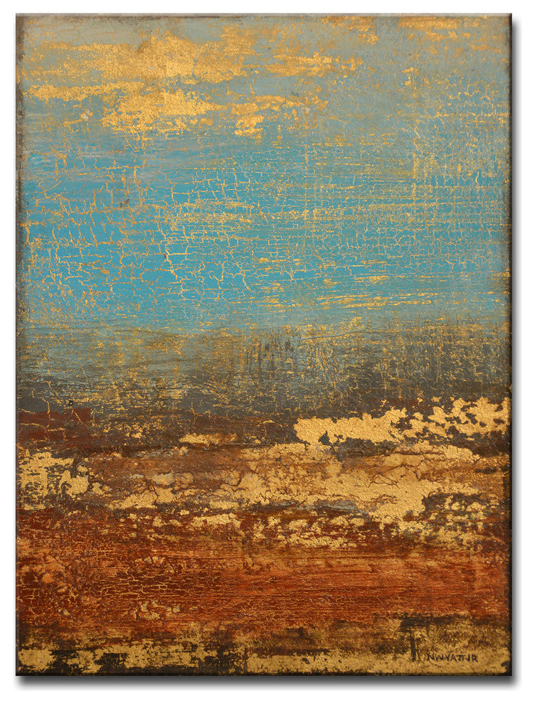 Ready2HangArt Abstract Canvas Art 'Golden Stream' by Norman Wyatt