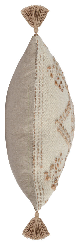 Ferri 16"x36" Throw Pillow, Ivory Natural