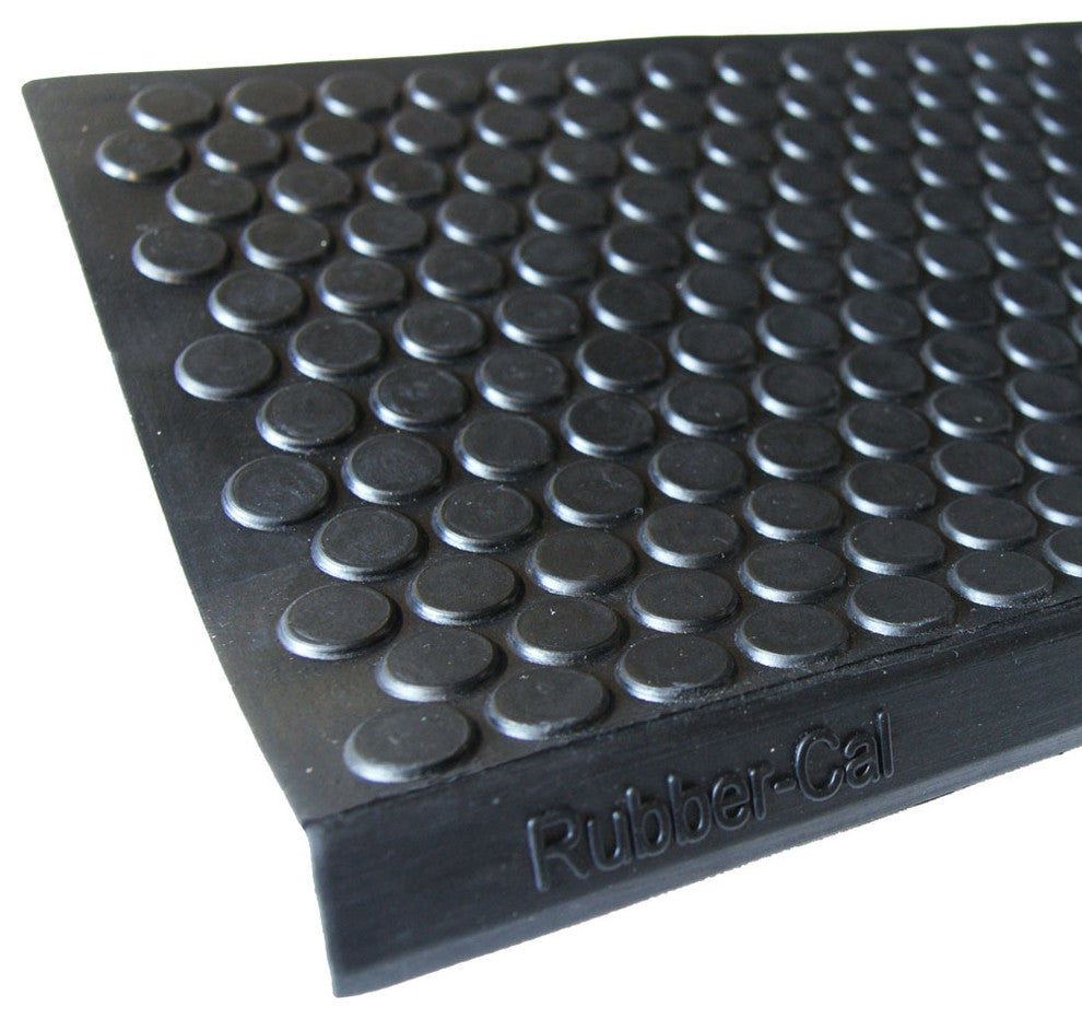 Rubber-Cal "Coin-Grip" Non-Slip Rubber Tread Stair Mats (6 Pack), Black