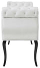 Modern Tufted Accent Chair Bench, Velvet White