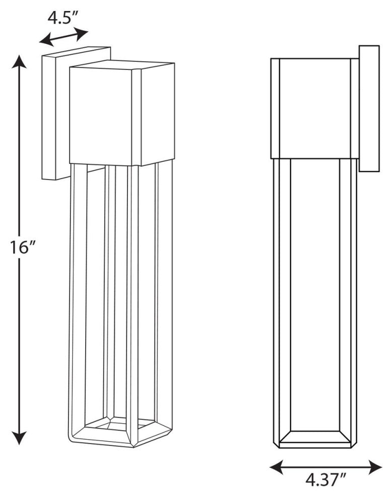 Z-1090 LED Collection Black 1-Light Medium Outdoor Wall Lantern
