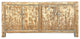 Distressed Bleached White Blue Wash Rough Wood Credenza Console Cabinet Hws4340