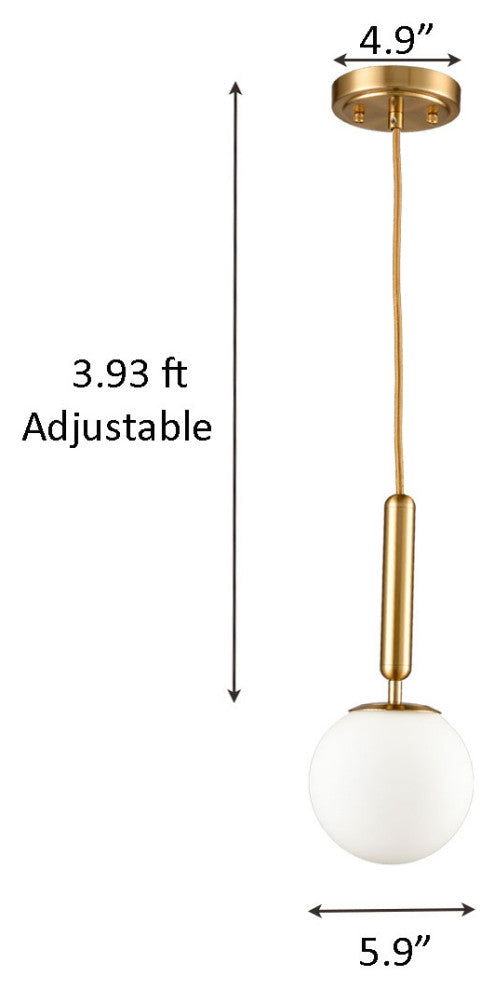 Kitchen Island Gold Globe Pendant Light
