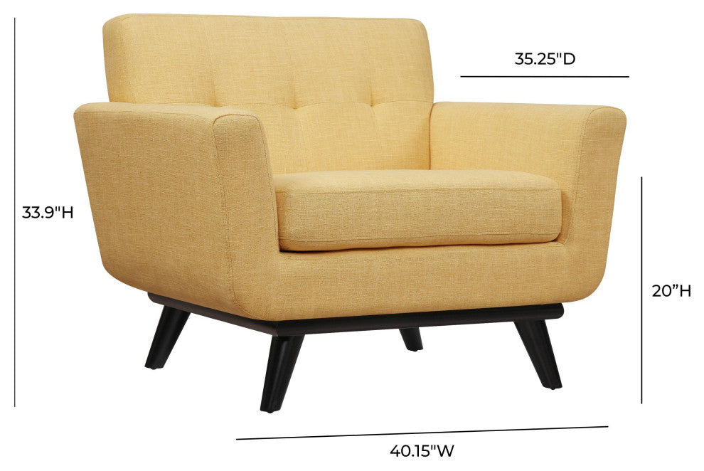James Mustard Yellow Linen Chair